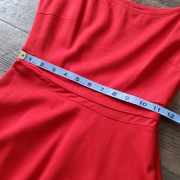 Lulu's Yes to the Mesh Skater Dress Red - Picture 10 of 10